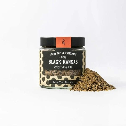 Black Kansas ist etwas für Pfefferliebhaber! Diese Gewürzmischung eignet sich wunderbar zum Würzen von Rindfleisch, z.B. Brisket oder Steak.