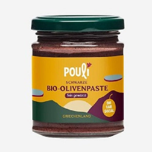 Fein gewürzte Bio-Olivenpaste aus schwarzen Kalamata Bio-Oliven, die aus dem Süden der Peloponnes in Griechenland stammen.   Sie werden von Kleinbauern angebaut. Traditionell von Hand geerntet und schonend verarbeitet.