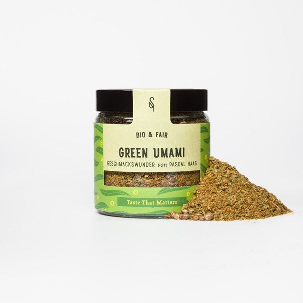 Green Umami ist eine einzigartige Mischung, die unseren fünften Geschmacksinn anspricht. Umami kommt ursprünglich aus der japanischen Küche und steigert unsere Geschmackswahrnehmung.