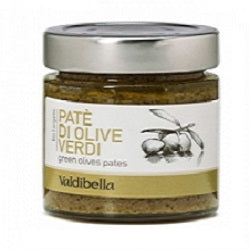 Patè di Olive Verdi Bio - grüne Olivenpaste Bio, 1 Glas, 140g. Zur Verwendung. Patè di Olive Verdi Bio ist verzehrfertig und ideal auf Crostini, auf einem Antipasti-Teller oder auch mal mit Pasta serviert, wo sie ein Pesto durchaus gekonnt ersetzen kann. Die schwarzen Oliven sind intensiver im Geschmack, Grüne Oliven sind dafür aromatischer.